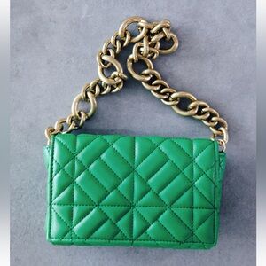 ZARA quilted faux leather bag // KELLY GREEN